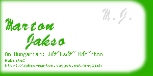 marton jakso business card